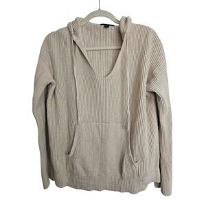 J. Crew Womens Cashmere Hoodie Sweater Minimalist Neutral Old Money Preppy Sz M